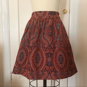 Anthropologie textured paisley mini skirt / size S